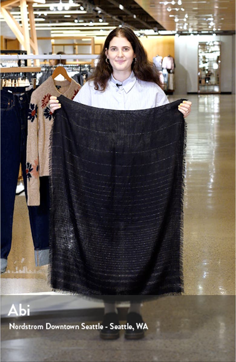 Cashmere & Silk Metallic Eyelash Scarf, sales video thumbnail