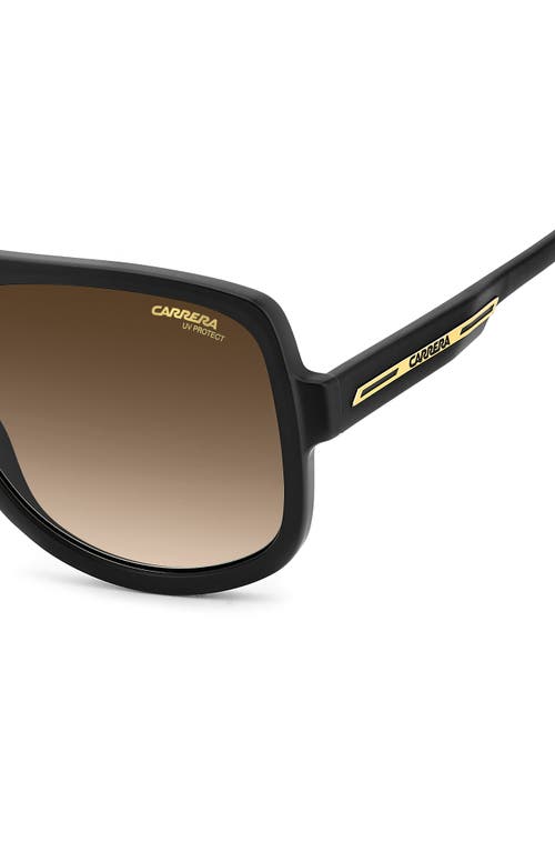 Carrera Eyewear Victory 59mm Gradient Square Geometric Sunglasses In Black Gold/black Brown Green