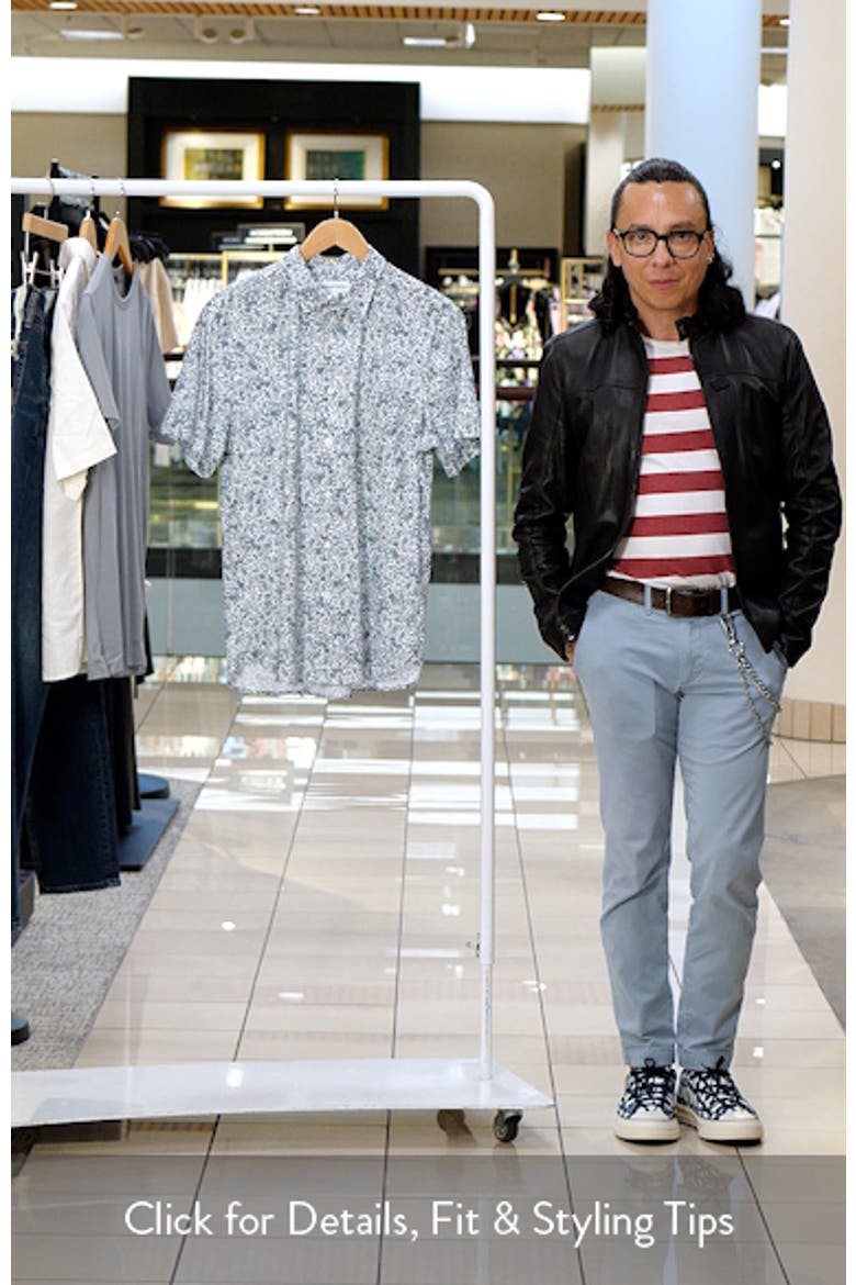 Floral Short Sleeve Stretch Button-Up Shirt video