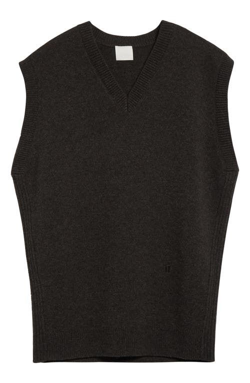 Teurn Studios Double Knit Merino Wool & Yak Hair Sweater Vest In Black Melange