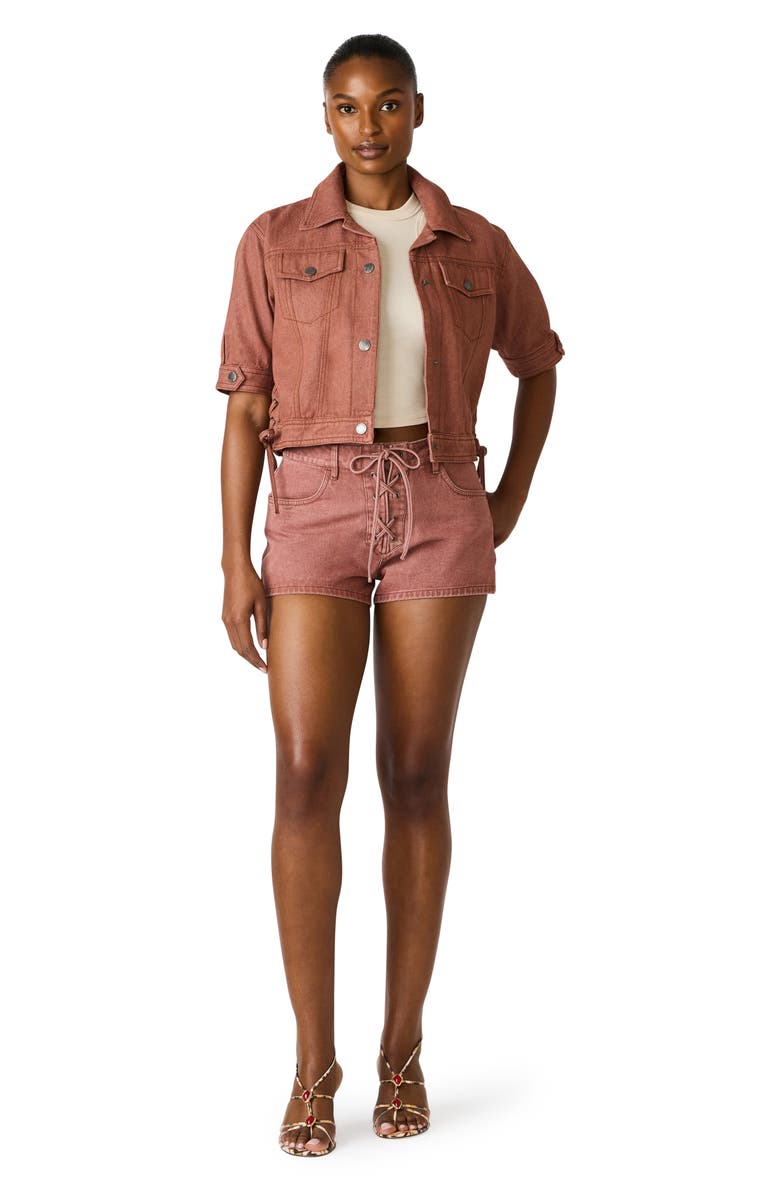 Steve Madden Callisto Denim Shorts, Alternate, color, Rust