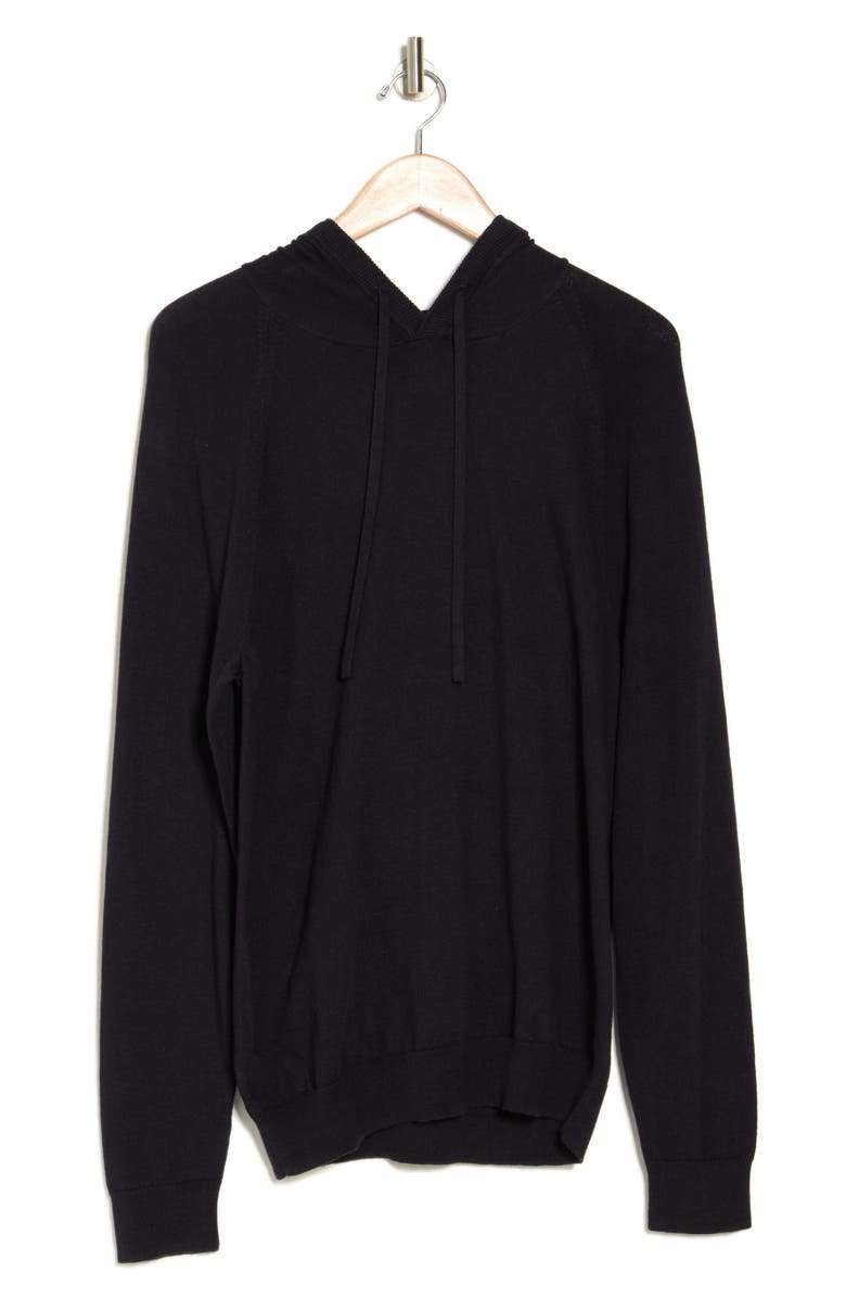 14th & Union Organic Cotton & Cashmere Crewneck Sweater Hoodie, Alternate, color, Black Caviar