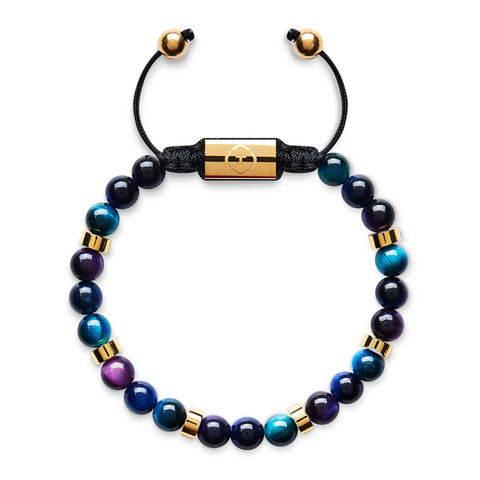 Amethyst Blue Tiger Eye Beaded Bracelet