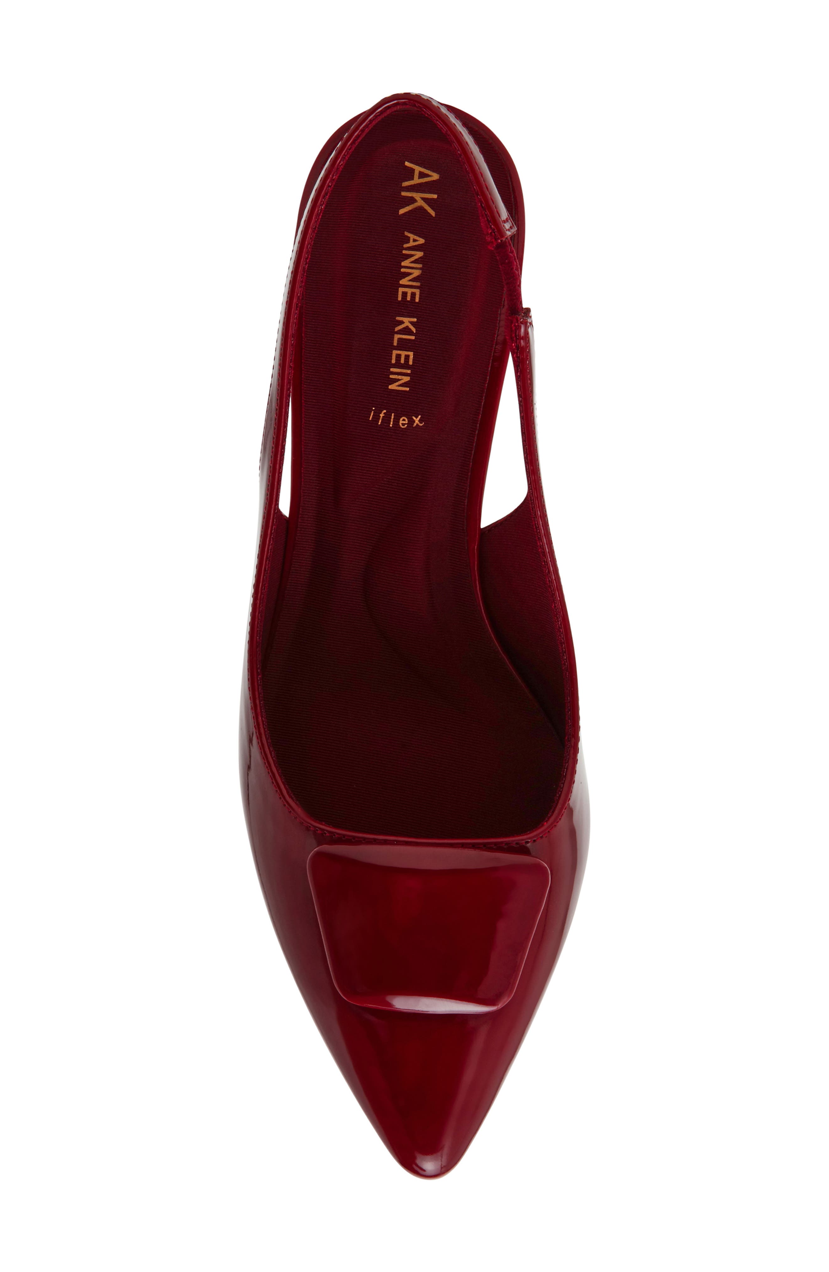 Izanda Pointed Toe Slingback Pump, Alternate, color, BURGUNDY PATENT