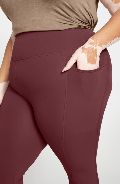 Universal Standard Next To Naked Pocket Ankle Leggings In Black Cherry