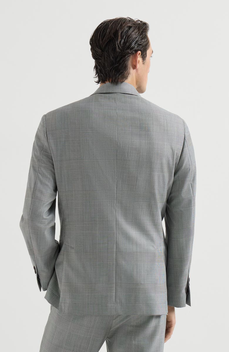 Brunello Cucinelli Prince of Wales blazer, Alternate, color, Grey