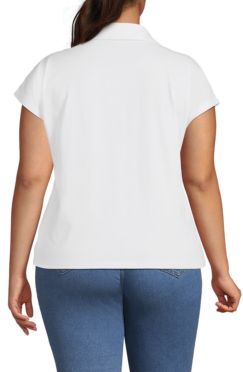 Lands
 End Supima Johnny Collar Polo, Alternate, color, White