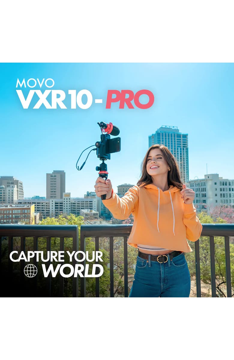 MOVO VXR10-PRO Supercardioid Shotgun Microphone for Cameras and Smartphones, Alternate, color, Black