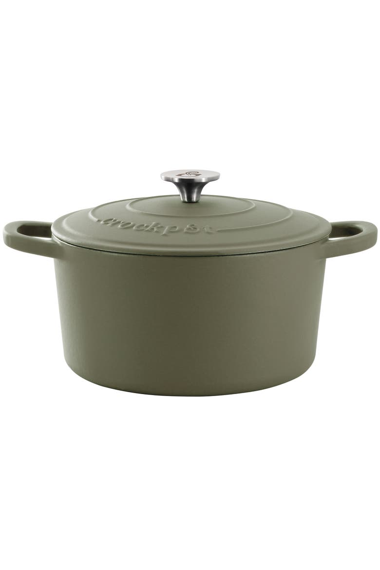 7 Quart Enameled Cast Iron Dutch Oven, Main, color, Green