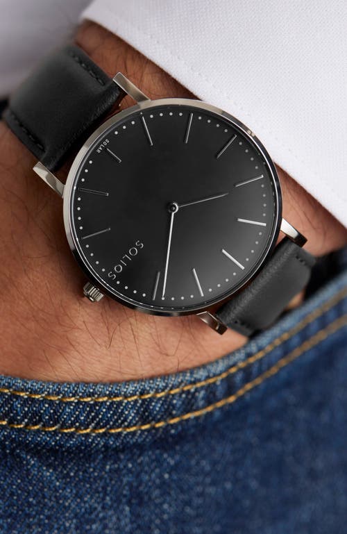 Solios Watches The Solar Classic | Black Dial In Black Vegan Leather