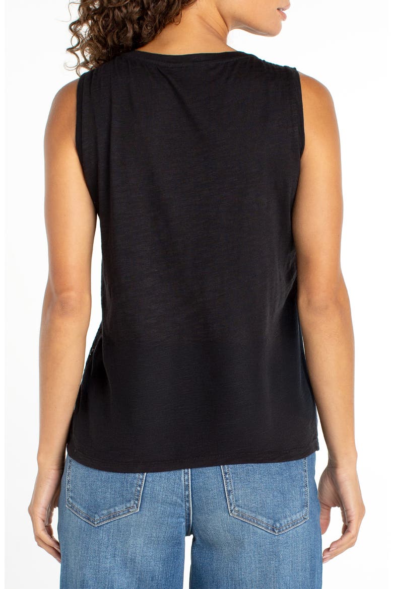 Lace Front Knit Tank, Alternate, color, BLACK