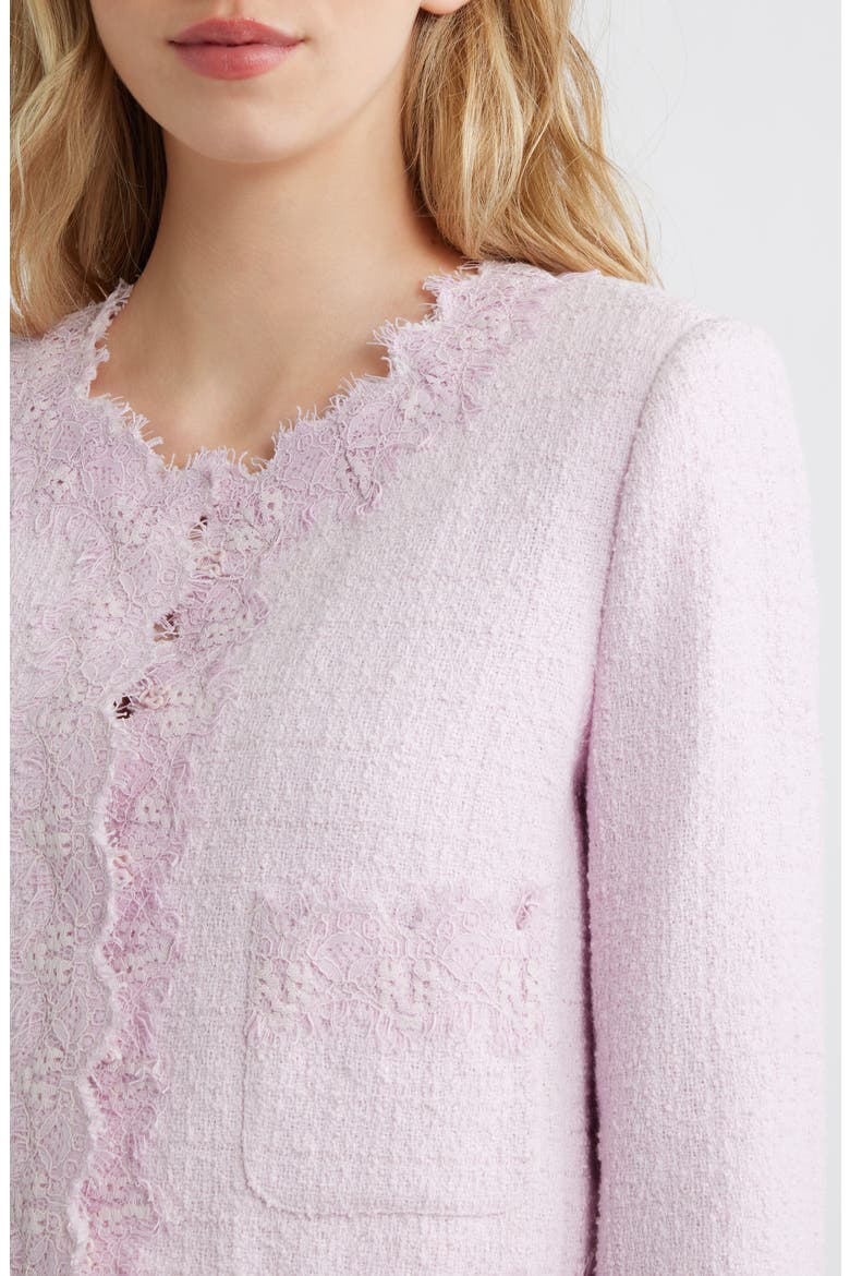 Erina Lace Trim Tweed Jacket, Alternate, color, PARASOL BLUSH