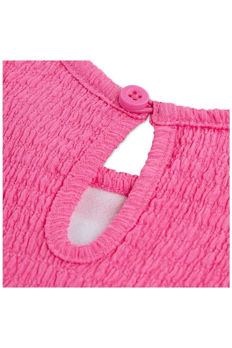 Logo Detail Textured Romper, Alternate, color, PINK GLOW