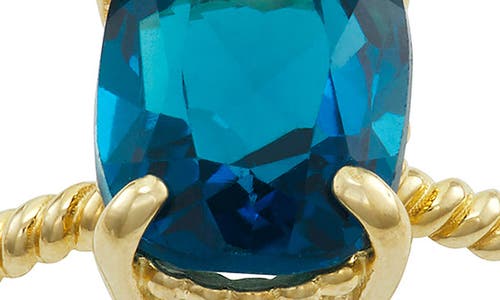 Shop Fuzion Creations London Blue Topaz Ring In Yellow