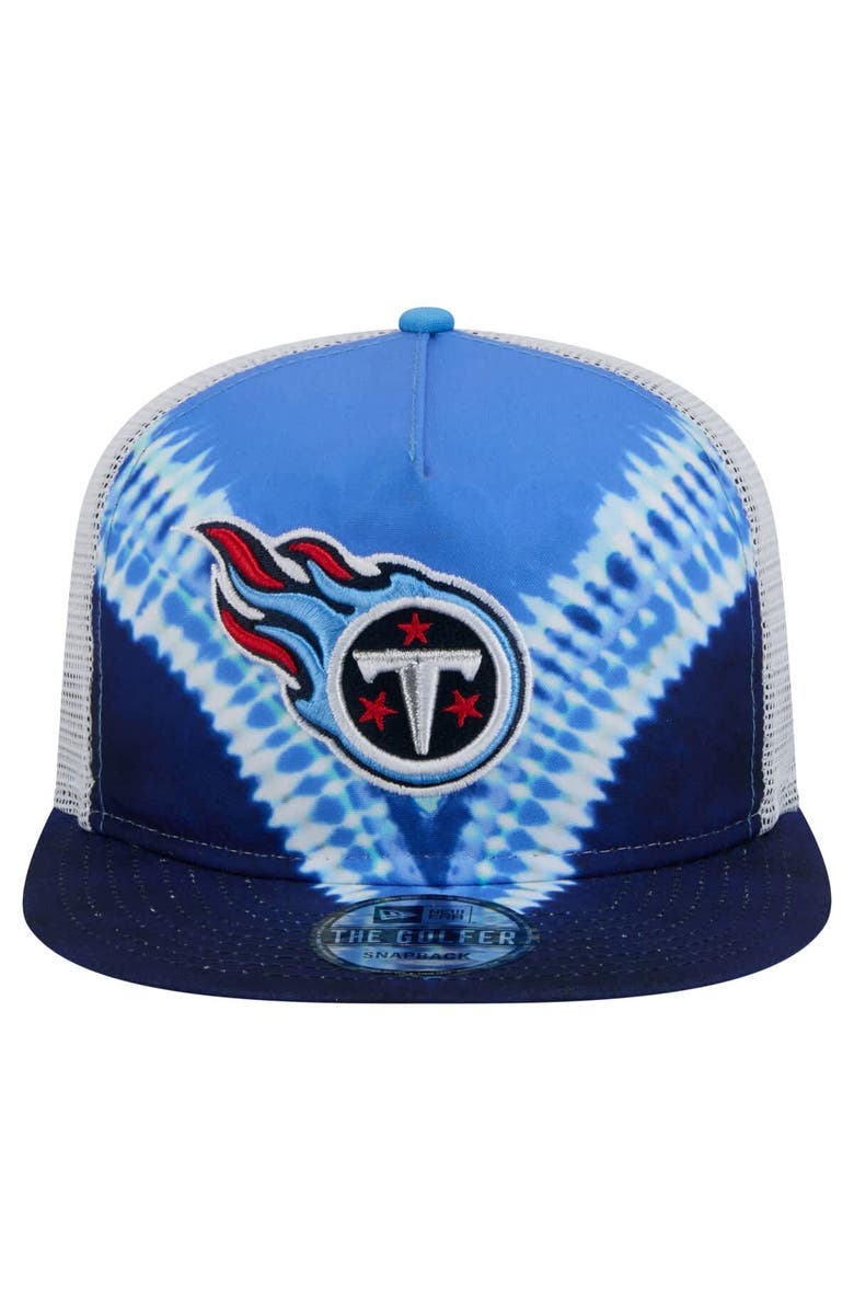 New Era Men's New Era Light Blue/Navy Tennessee Titans Throwback Dye Golfer Snapback Hat, Alternate, color, Light Blue