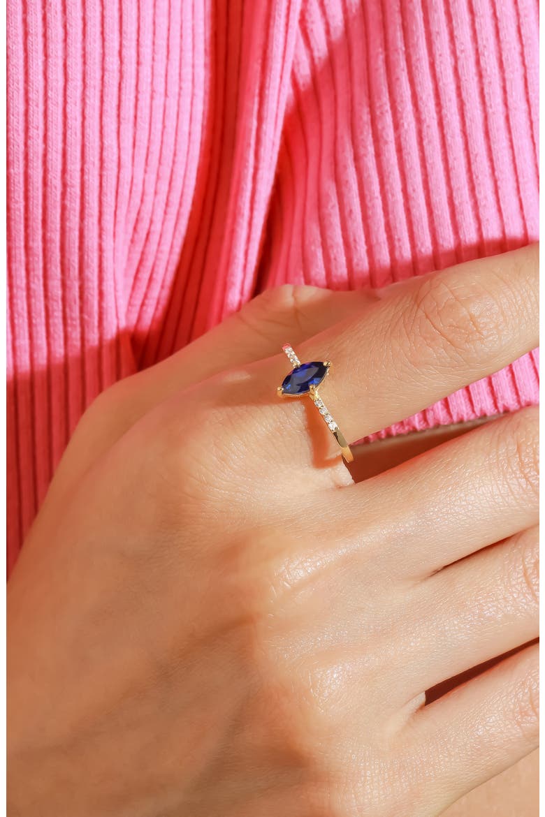 Marquis Gemstone Ring, Alternate, color, DARK BLUE