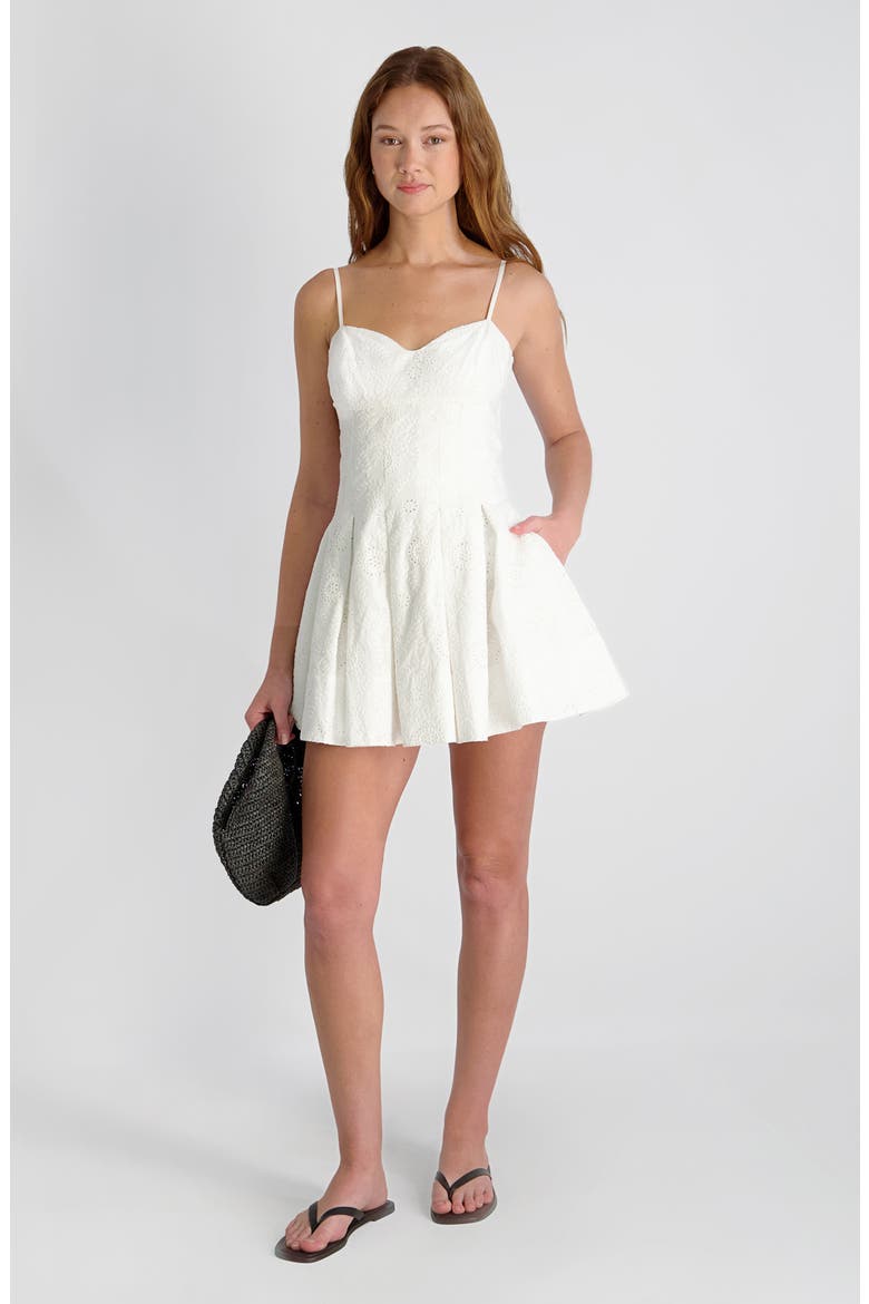 Svea Floral Cotton Eyelet Minidress, Alternate, color, SUMMER WHITE