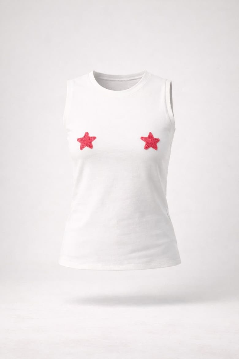 Dos Estrellas Organic Cotton Graphic Tank, Main, color, Blanco