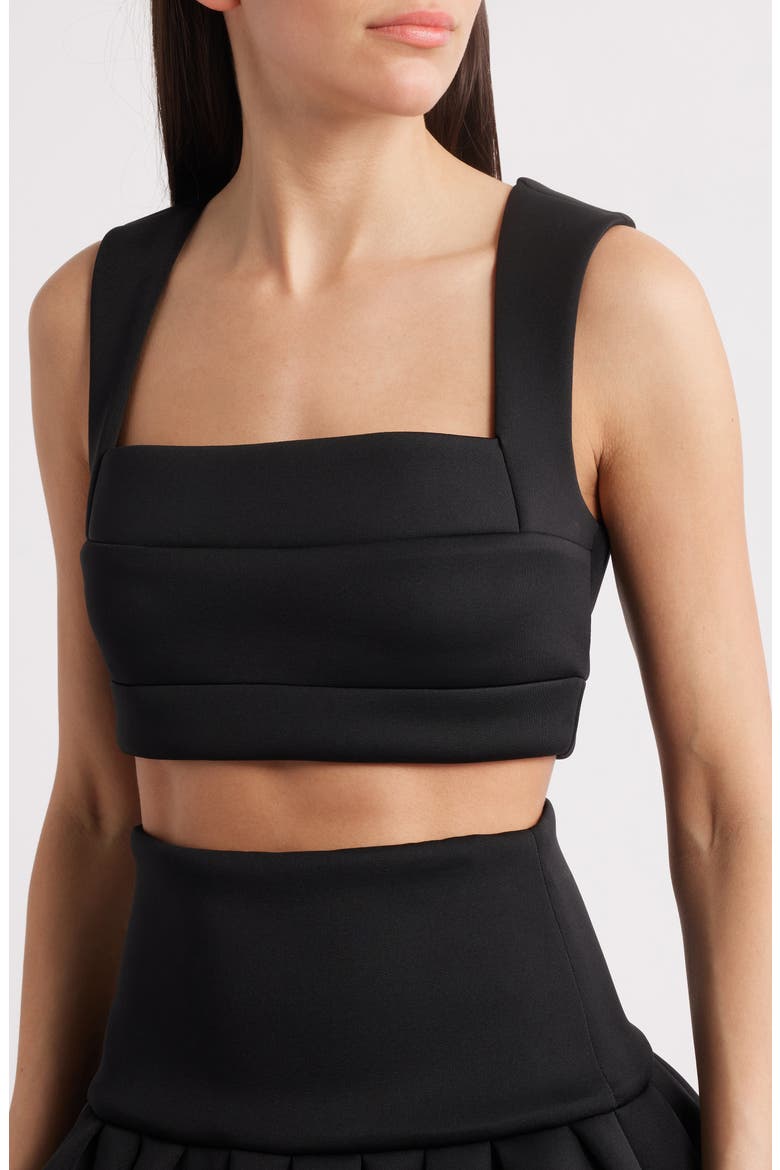 Pamina Crop Top & Skater Miniskirt Set, Alternate, color, BLACK