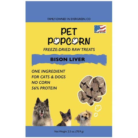 Freeze Dried Raw Treats, Bison Liver, 2.5oz Bag, Dog & Cat Snacks