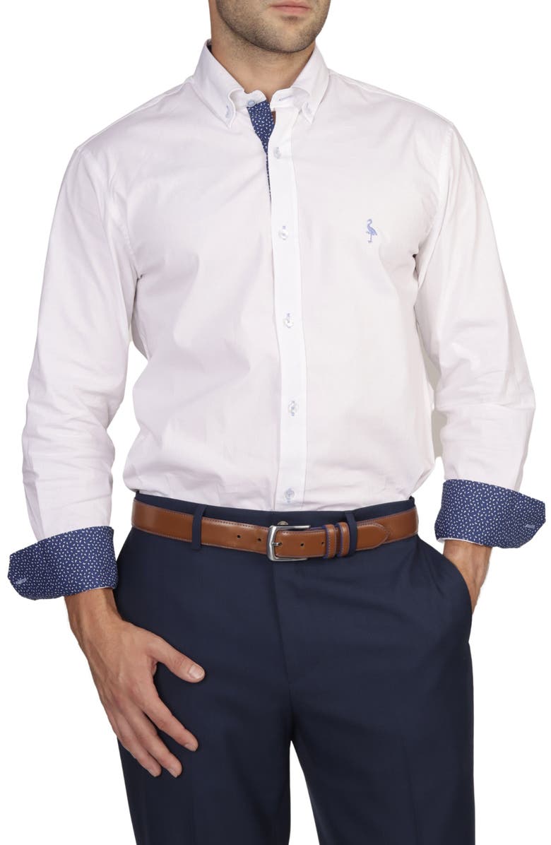 TailorByrd Solid Stretch Cotton Long Sleeve Shirt, Alternate, color, 