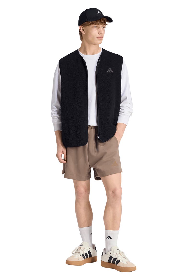 Warm High-Pile Fleece Vest, Alternate, color, BLACK
