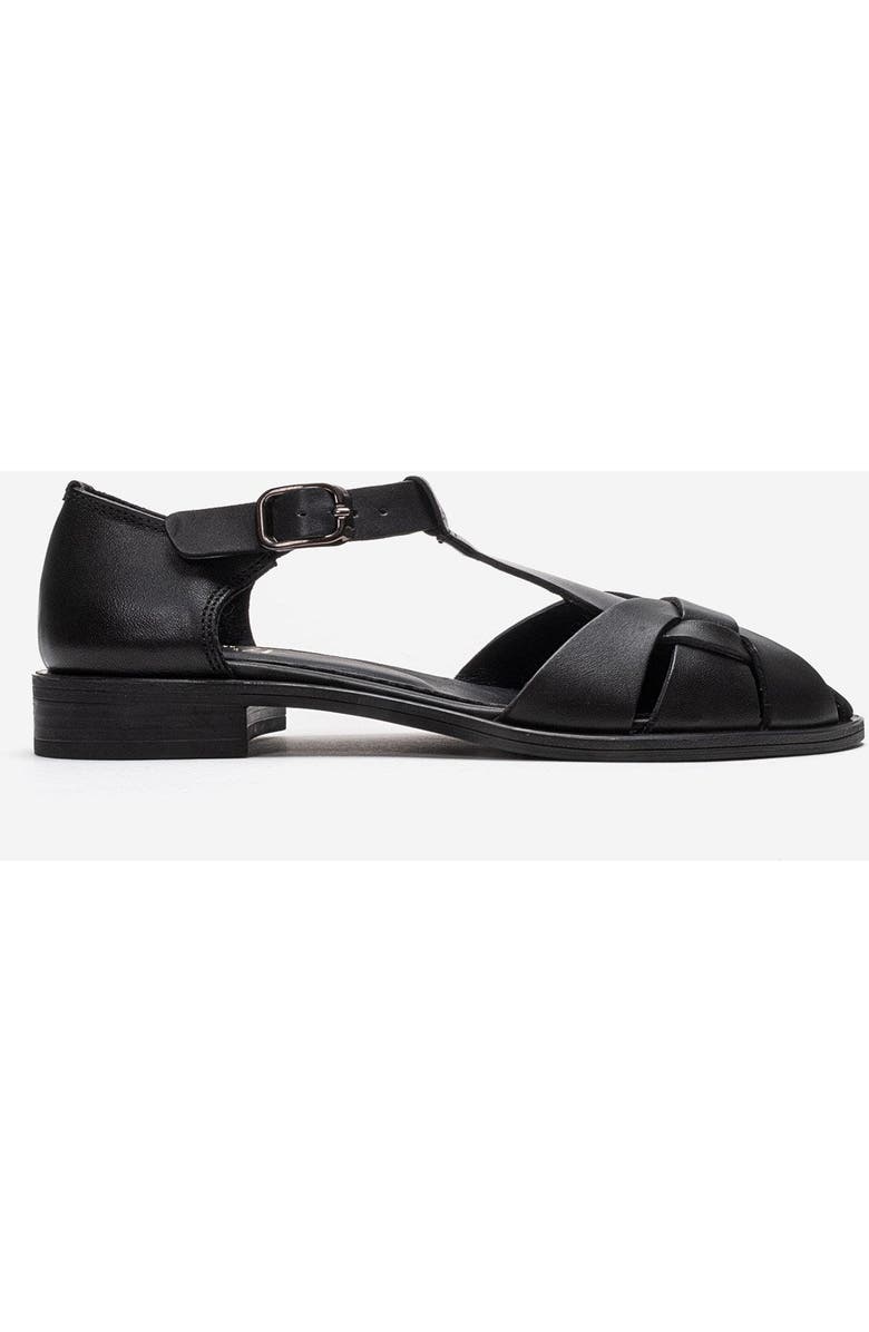Forever & Always Shoes Dexara Leather Sandal, Alternate, color, Black