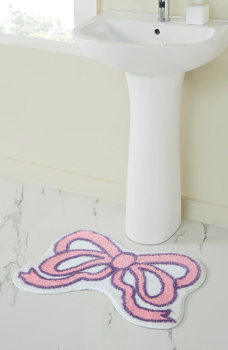 VCNY HOME Pink Bow Bath Mat, Alternate, color,