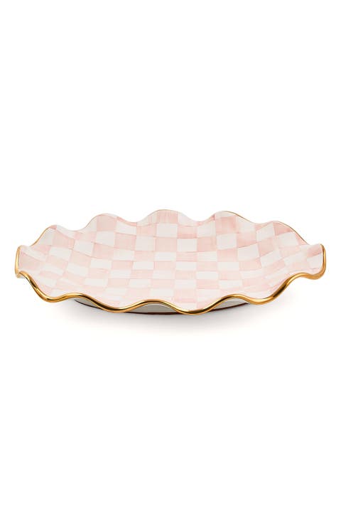 Rosy Check Ceramic Large Serving Platter