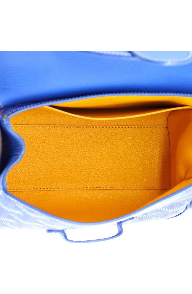 Pre-Owned Goyard Saigon Top Handle Bag Coated Canvas with Leather Mini, Alternate, color, Blue