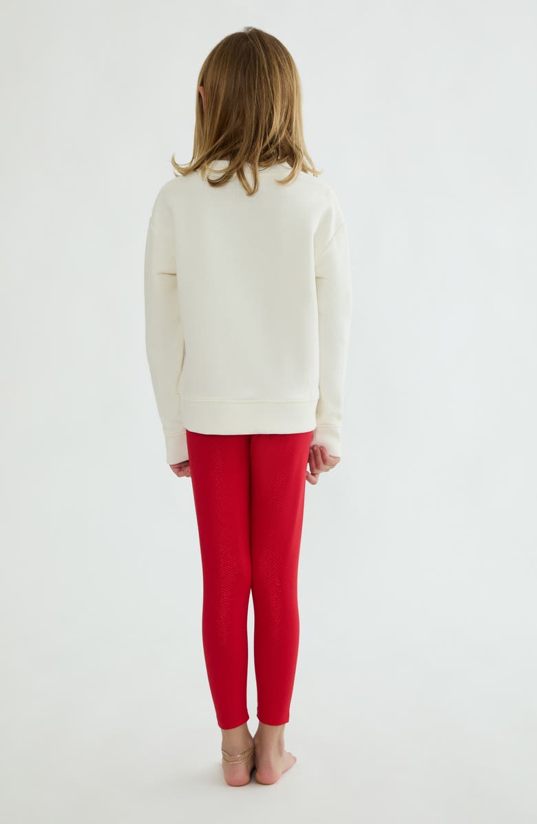 Beach Riot Kids' Little Peppa High Waist Leggings, Alternate, color, Red Shine Waffle