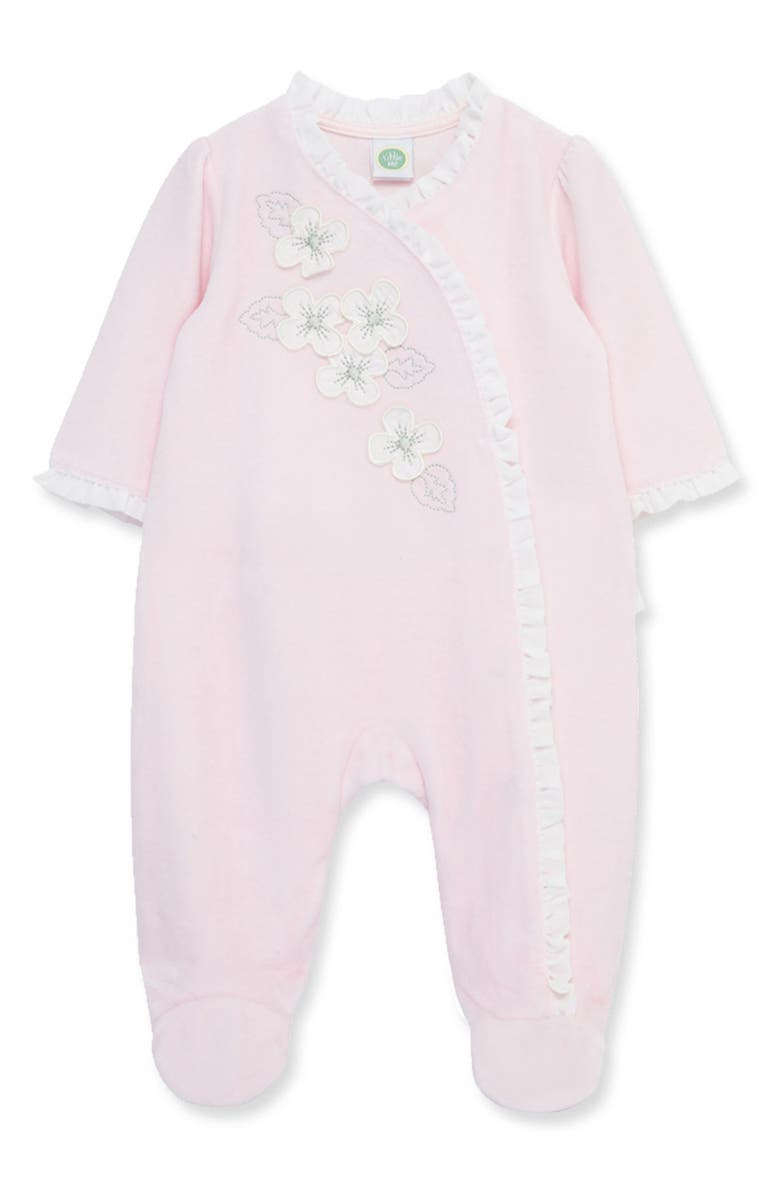 Little Me Flowers Velour Footie, Main, color,