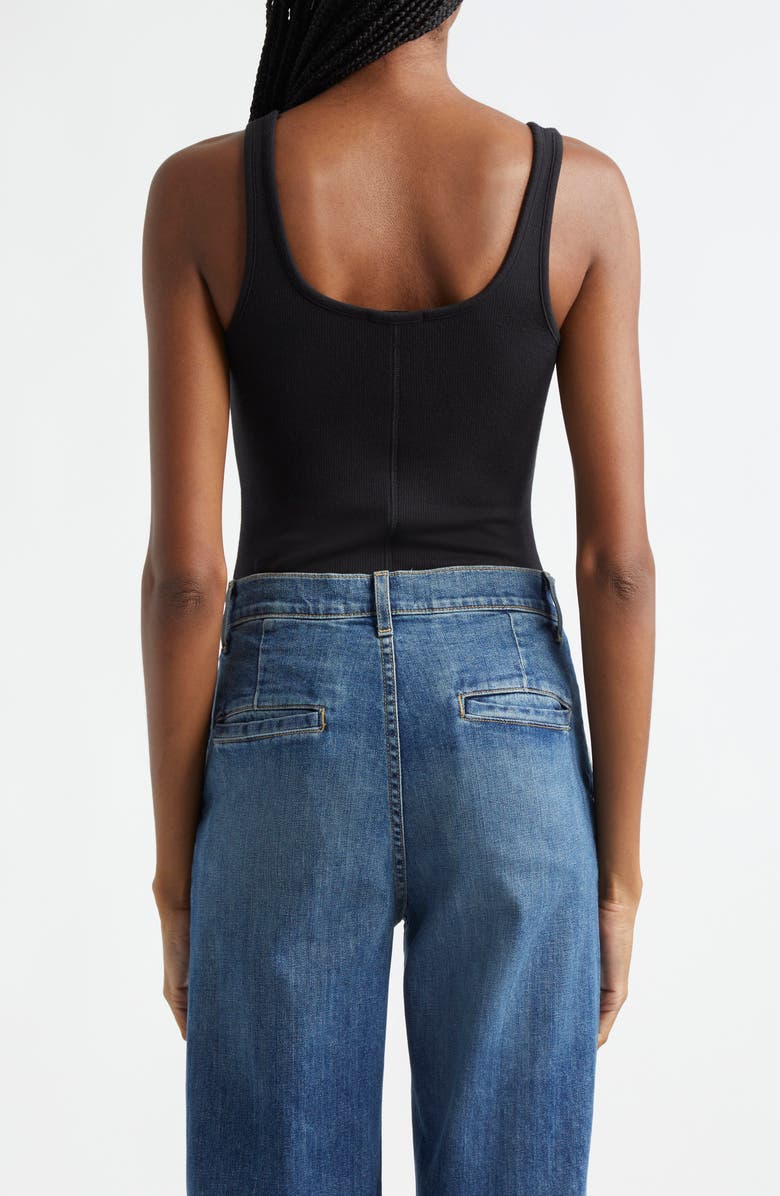 ATM Anthony Thomas Melillo Rib Square Neck Bodysuit, Alternate, color, 