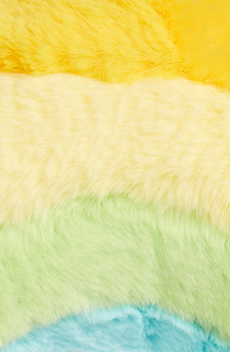 Iscream Strawberry Scented Faux Fur Rainbow Pillow, Alternate, color, 