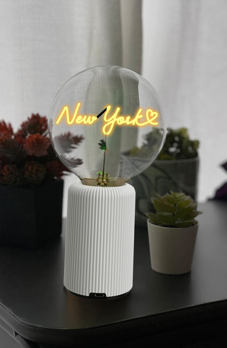 Message in the Bulb New York Bulb Portable Table Lamp, Alternate, color, 