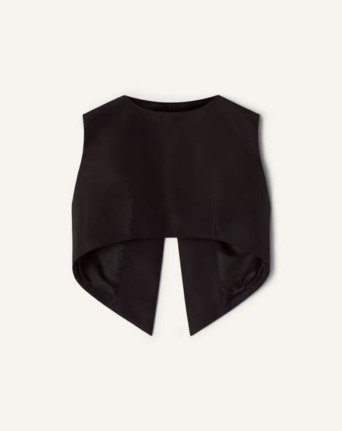 Silk Faille Cropped Top