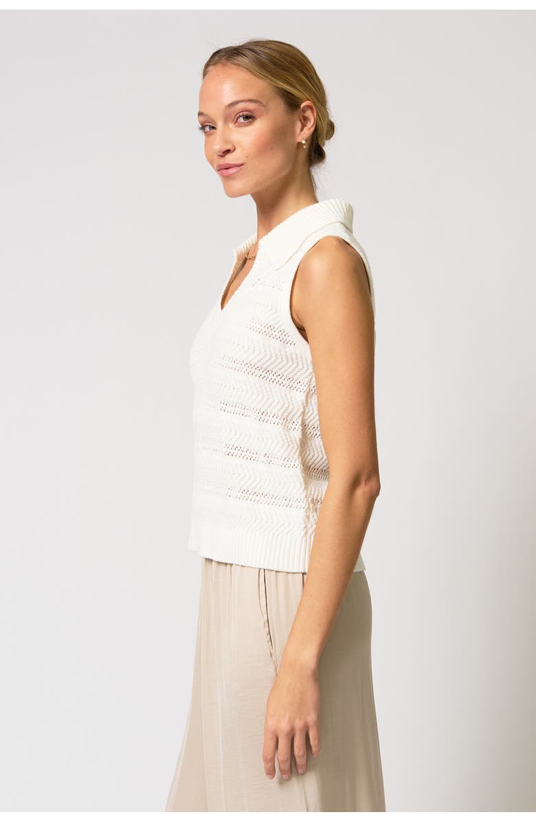 Central Park West Avery Pointelle Johnny Collar, Alternate, color, Ivory