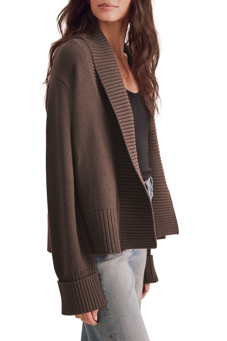 Aria Open Cardigan, Alternate, color, JAVA BROWN