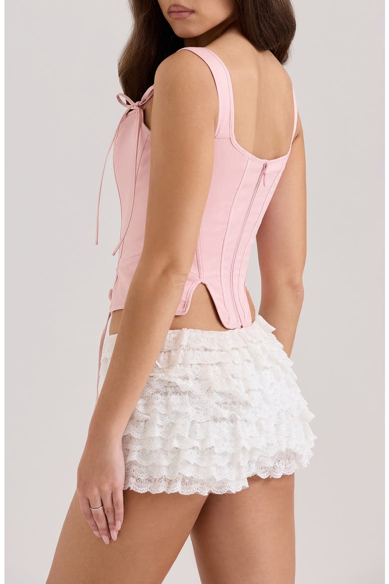 Callie Lace-Up Front Corset Top, Alternate, color, SILVER PINK