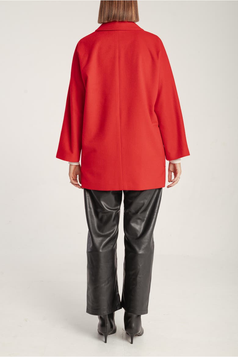 Cashmere Double Breasted Short Coat, Alternate, color, Red