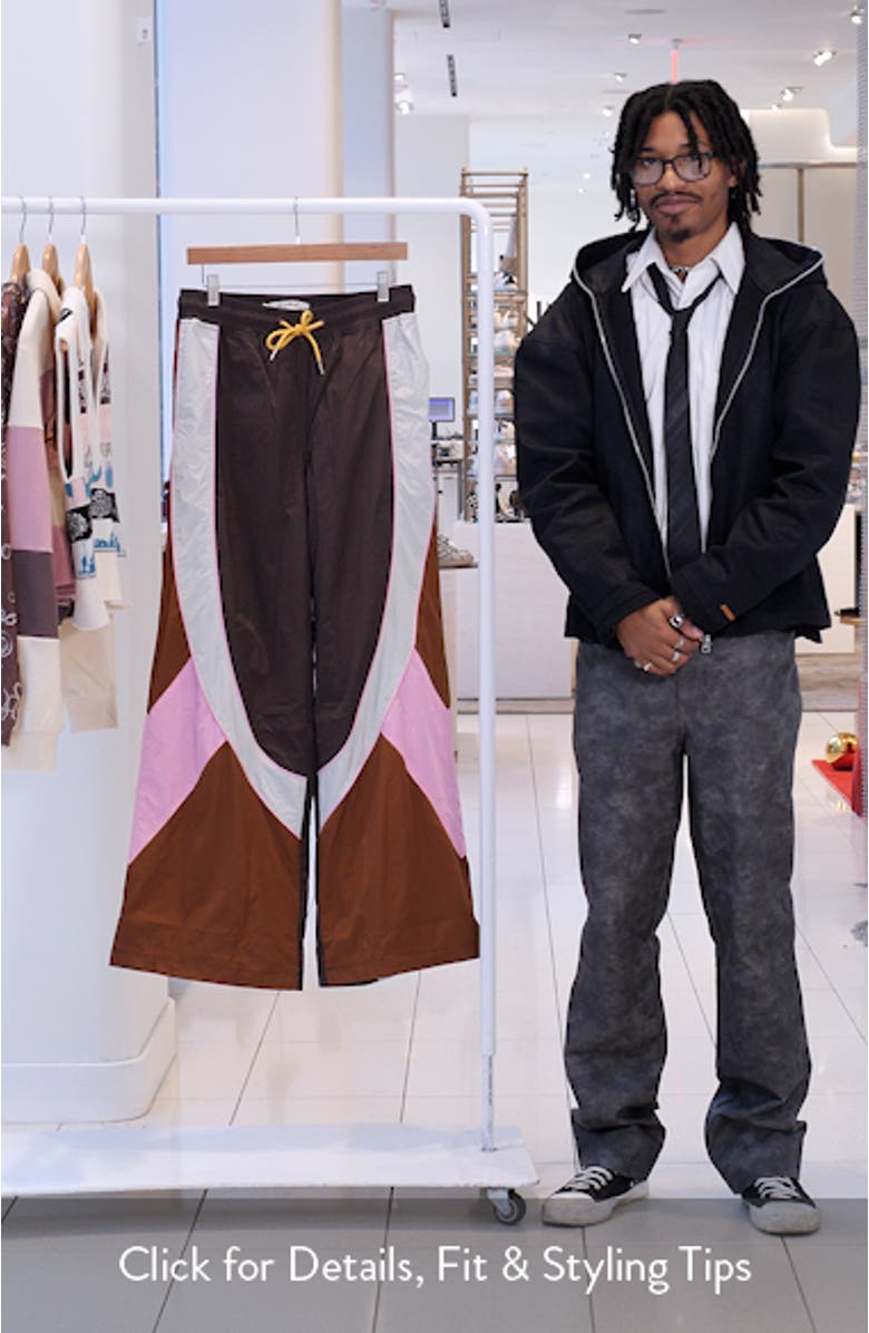 Colorblock Wide Leg Drawstring Pants, sales video thumbnail