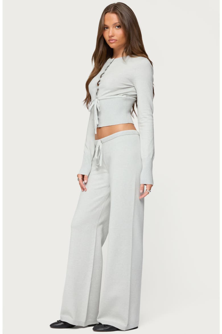 Embryn Drawstring Waist Cardigan, Alternate, color, LIGHT-GREY-MELANGE
