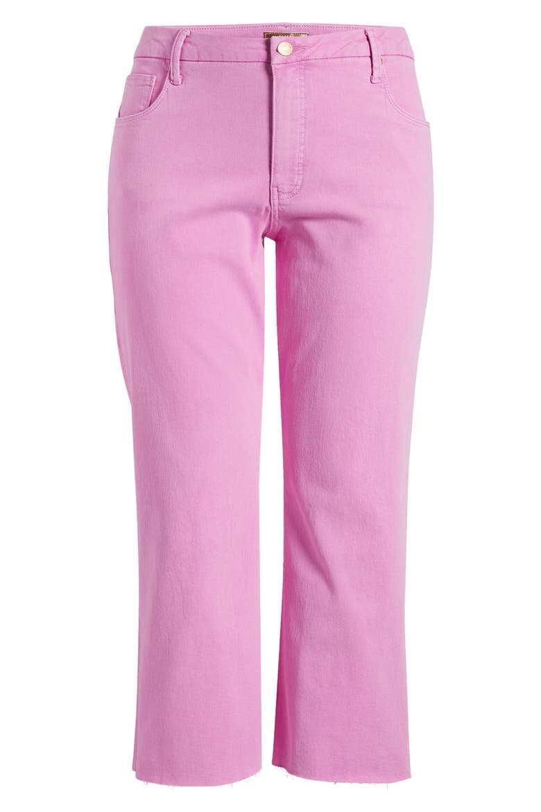 Meg Fab Ab Raw Hem High Waist Wide Leg Jeans, Alternate, color, PEONY PINK
