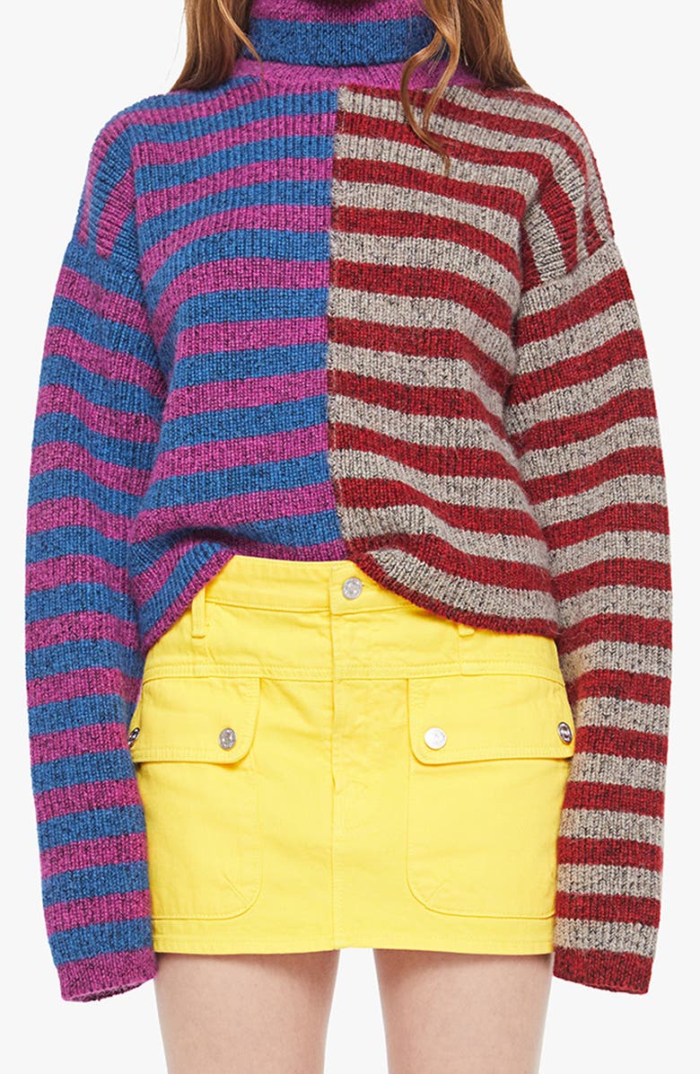 MOTHER The Half Hickey Turtleneck Sweater, Alternate, color, Split Personality