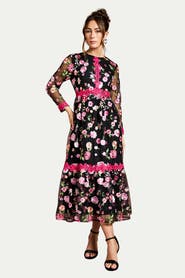 Coast Embroidered Floral Midi Dress