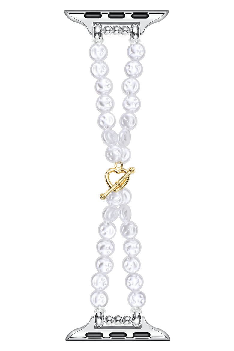 Eloise Faux Pearl Apple Watch® Watchband, Alternate, color, WHITE