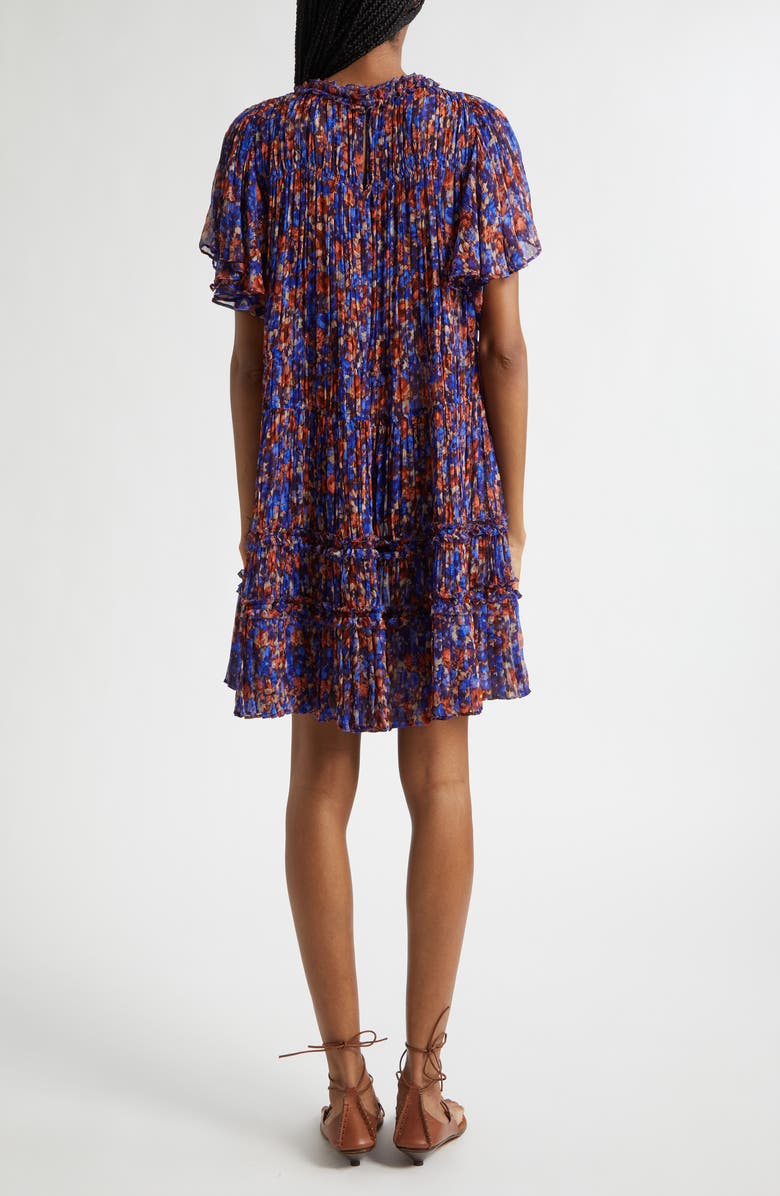 Ulla Johnson Ryla Floral Silk Shift Dress, Alternate, color, Violet