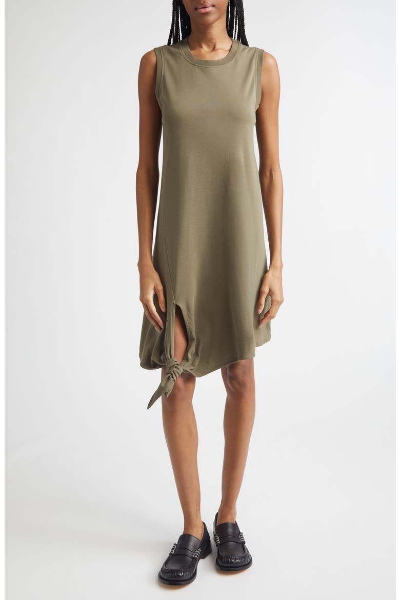 Hem Knot Tank Dress, Main, color, KHAKI