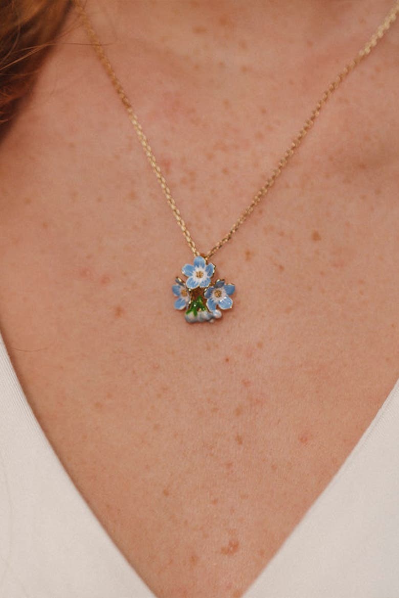Forget Me Not 3 Cluster Pendant, Alternate, color, Blue