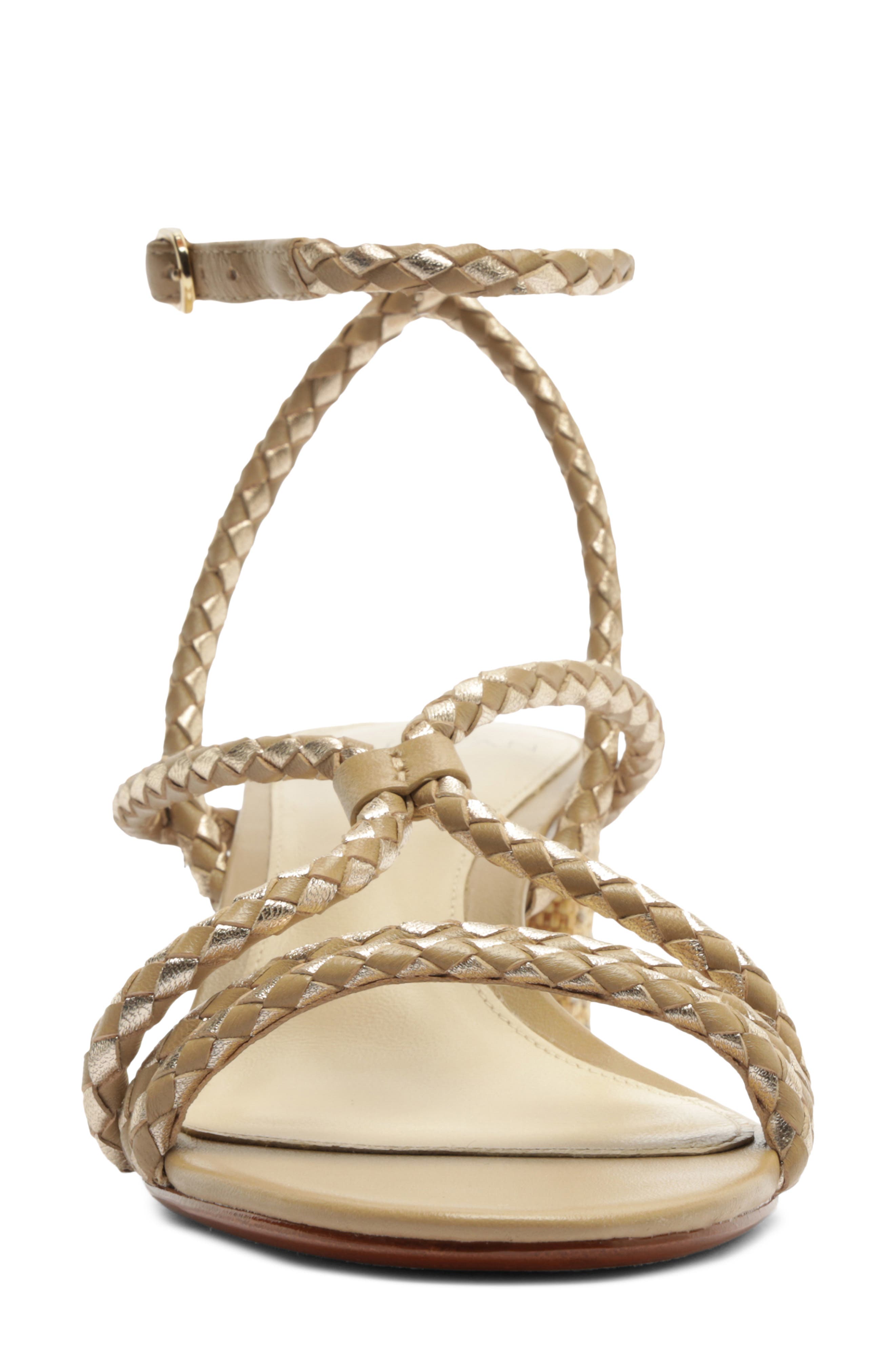 Alexandre Birman Elba Block Heel Sandal, Alternate, color, Semolina/ Golden